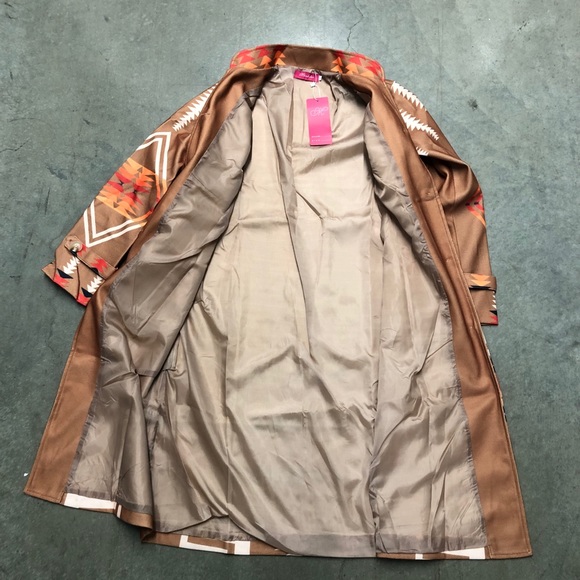 Womens Boho Tribal Aztec Blanket Coat Multi Color New With Tags! Medium - Picture 5 of 9